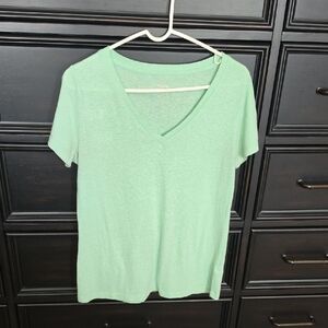Mossimo Supply Co. Mint Green V-Neck Short Sleeve Tee Size Large